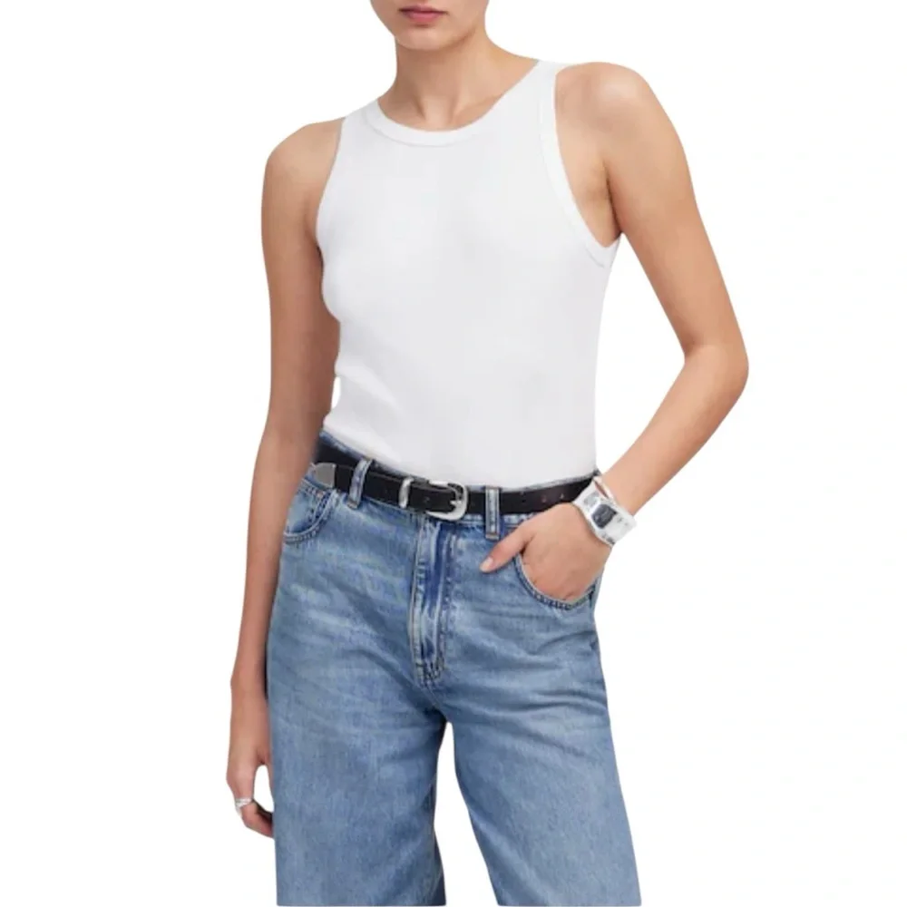 Madewell (Re)generative Cotton Essential High-Neck
Tank in White - Picture 2 of 9